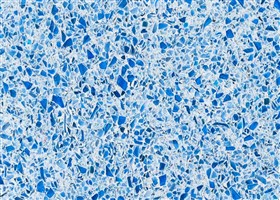 White (EP) Mini Blue Glass Epoxy Terrazzo