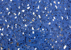 Royal blue polished terrazzo floor with dazzling mirrors