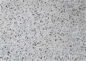 White terrazzo flooring with mirror aggregates