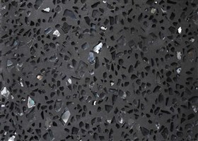 Black terrazzo casted on site flooring