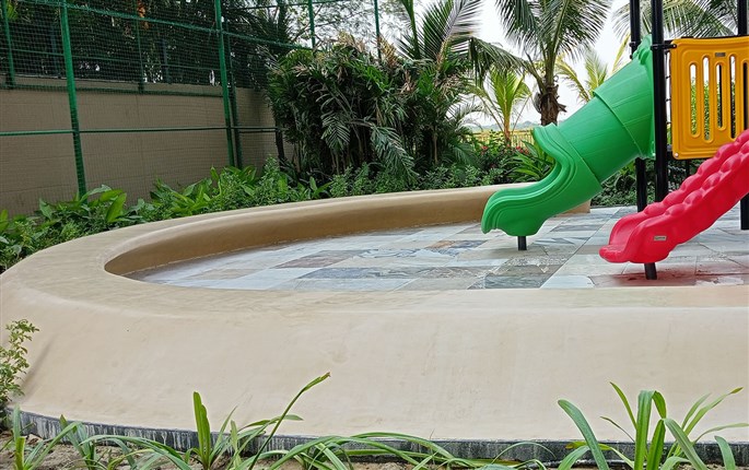 Microcement on bench 