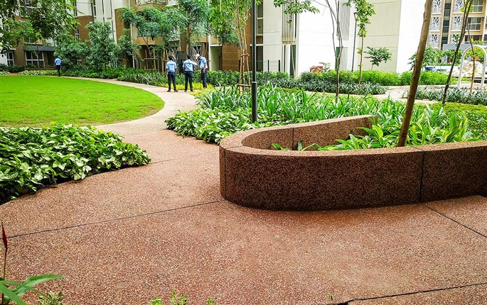 grit plaster outdoor floor casted on site
