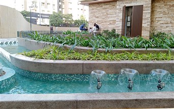 high quality cement terrazzo work by freeform at rajhans royalton surat