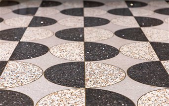 Cast on site Terrazzo Flooring in white colour