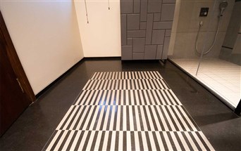 Bathroom with terrazzo flooring
