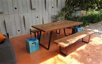 Stunning orange terrazzo flooring in a bungalow