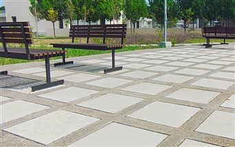 pebblewash flooring work by freefrom at torrent Pharma township, bharuch