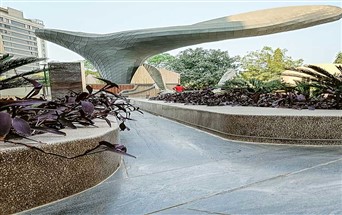 terrazzo landscape feature at rajhans royalton surat