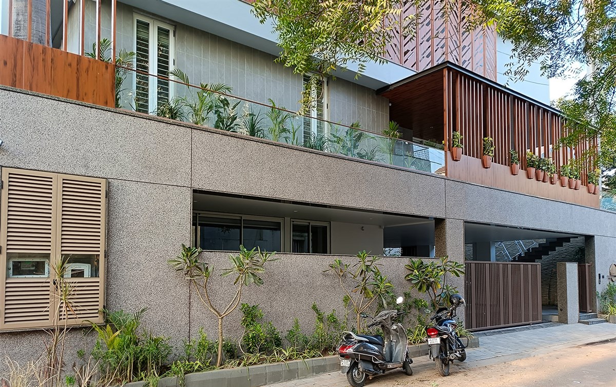 Elevation of the Bungalow finished with Stonecrete